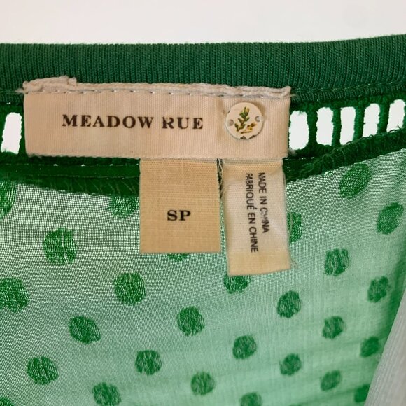 🟣🟣🟣 MEADOW RUE ANTHROPOLOGIE Womens Size Small Green V-Neck Sleeveless Tank T - Picture 5 of 7